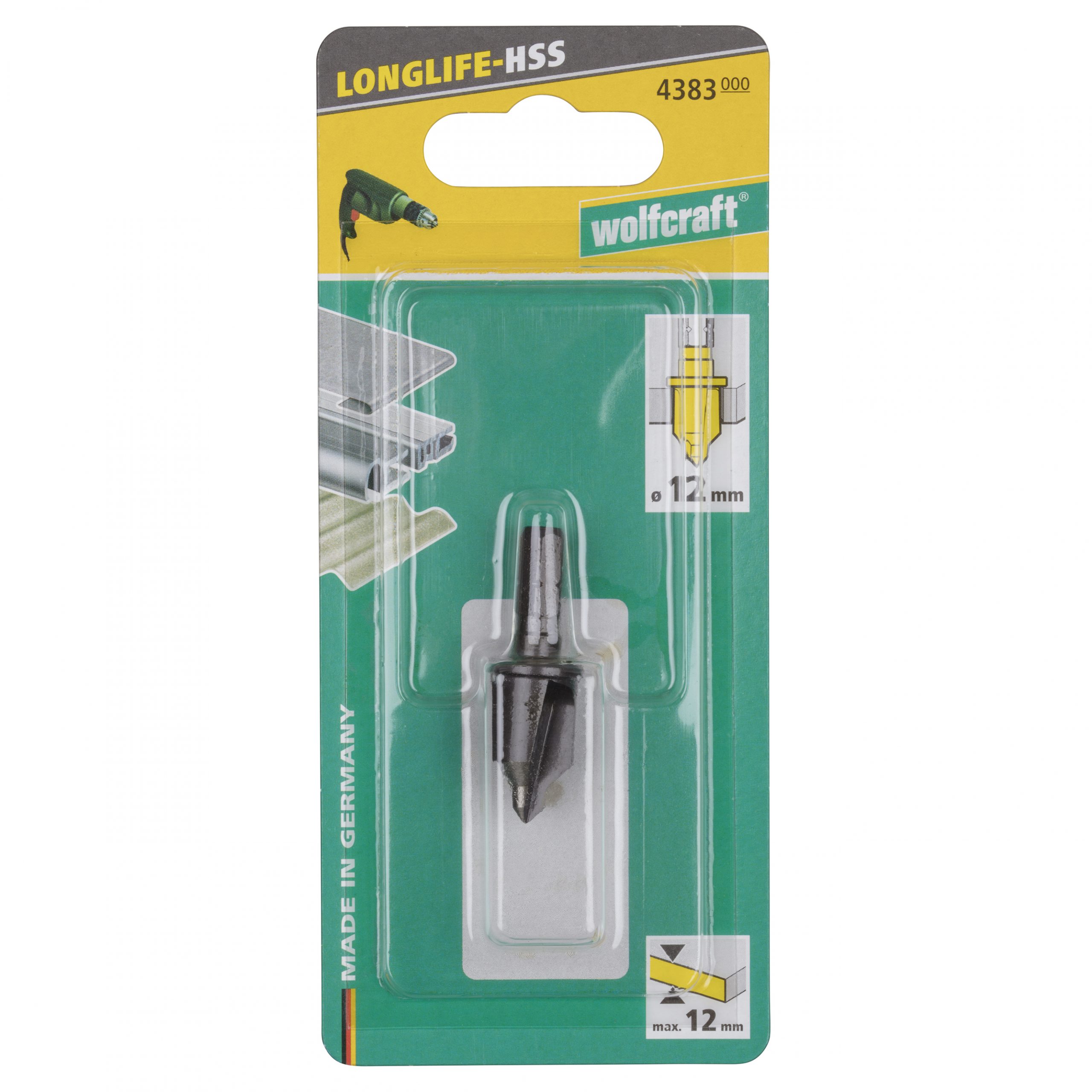 Wolfcraft vrtákový záhlubník s dorazem ø12 mm