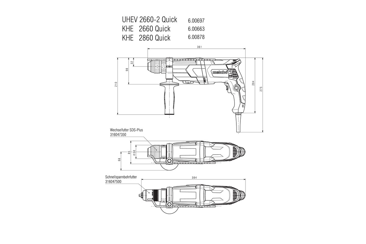 Multifunkční kladivo METABO UHE 2660-2 Quick